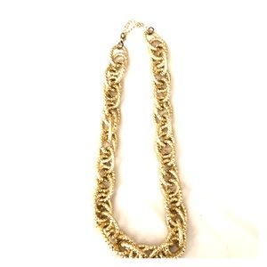 Faux gold chain link necklace.